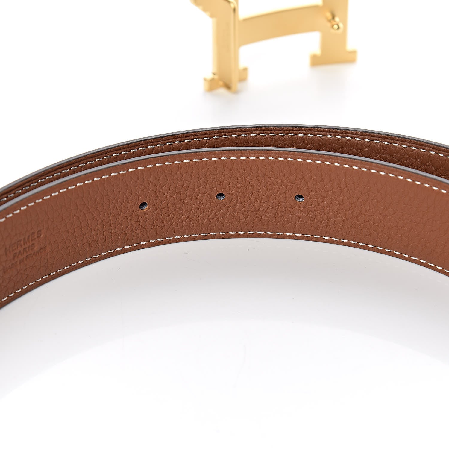 Hermes Box Togo 32mm Pegase H Belt 90 Black Gold 6 of 7