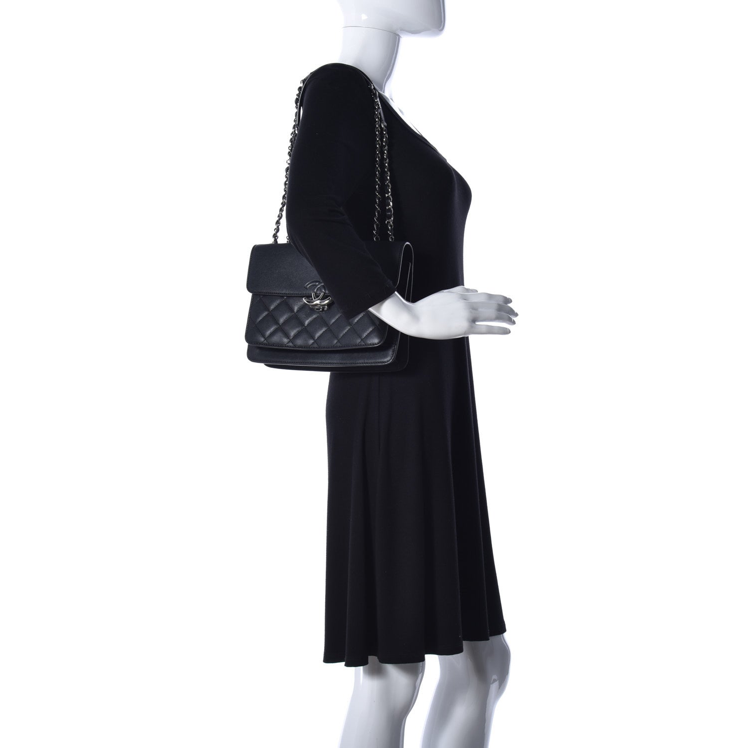 Chanel Goatskin Quilted Large CC Box Flap Black 2 of 21