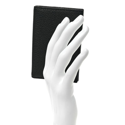 Prada Vitello Micro Grain Card Holder Black Mercurio 2 of 7