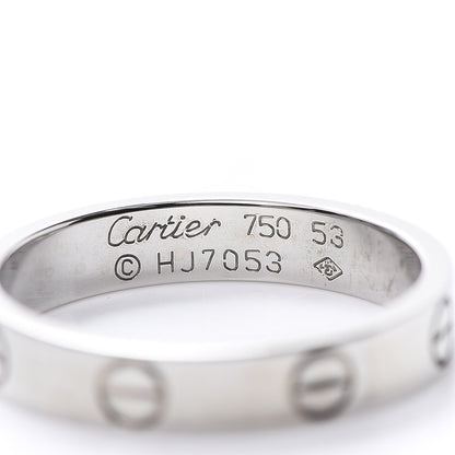 Cartier 18K White Gold 3.5mm LOVE Wedding Band Ring 53 6.25 4 of 4