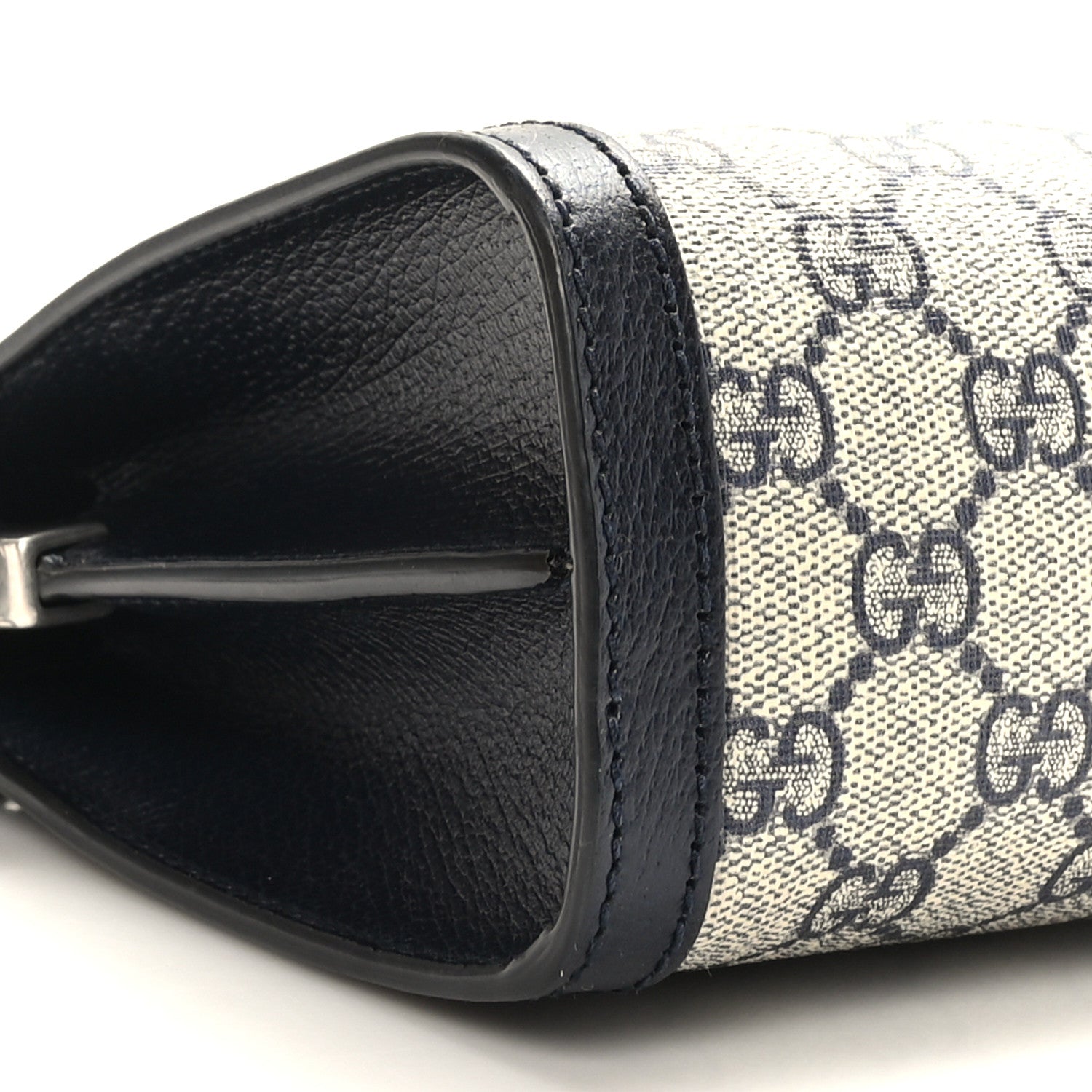 Gucci GG Supreme Monogram Textured Dollar Calfskin Web Small Ophidia Chain Shoulder Bag Beige Blue 8 of 9