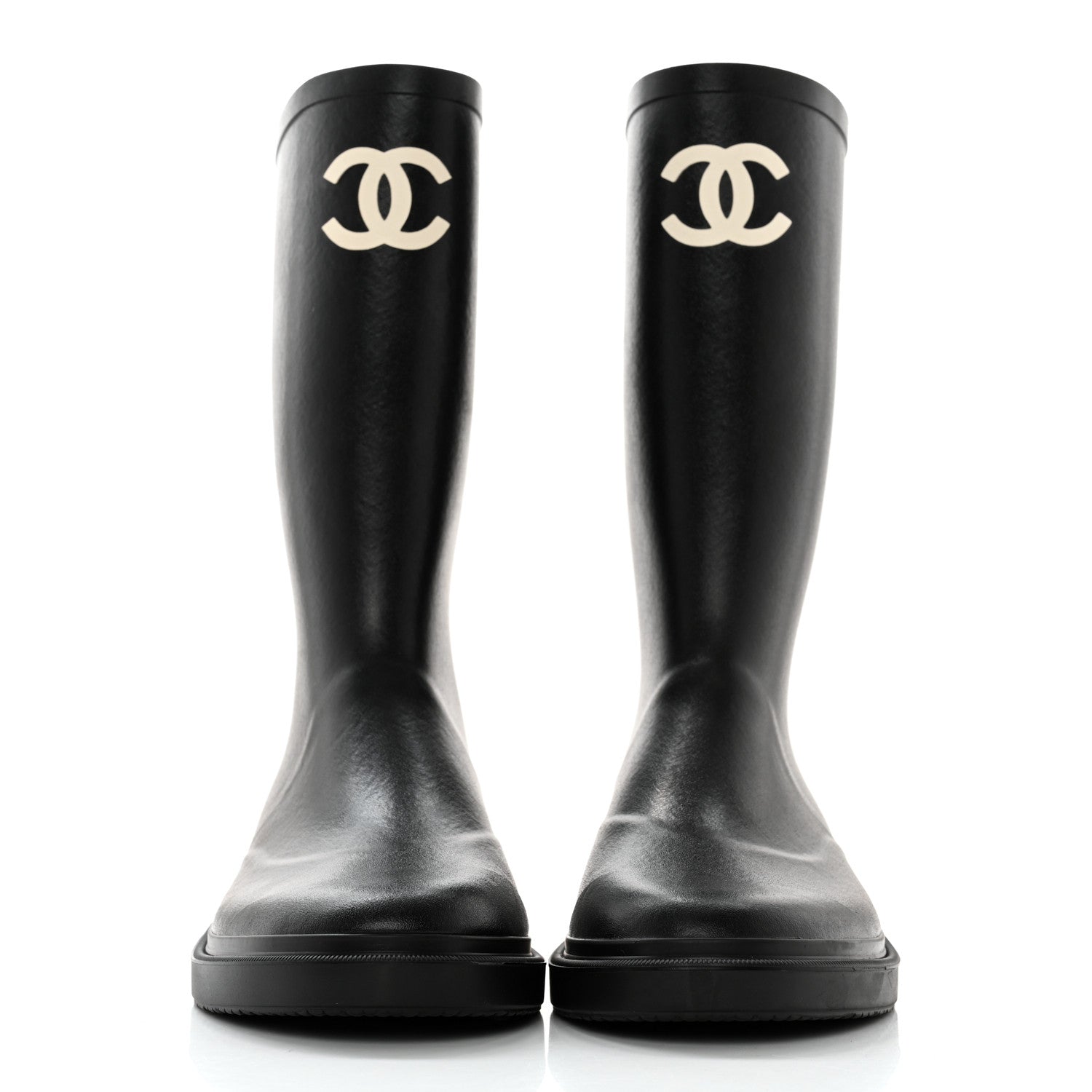 Chanel Caoutchouk CC High Boots 41 Black 2 of 9