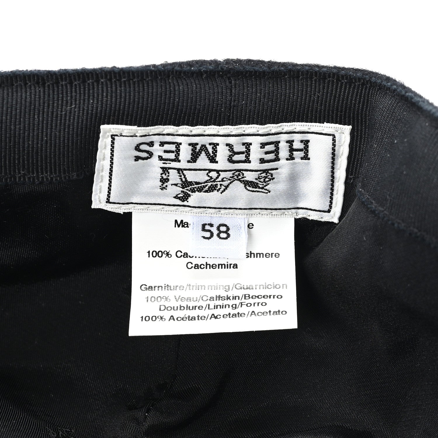 HERMES　キャップ　58 Hermes Cashmere Cap 58 Black 1859770 – FASHIONPHILE