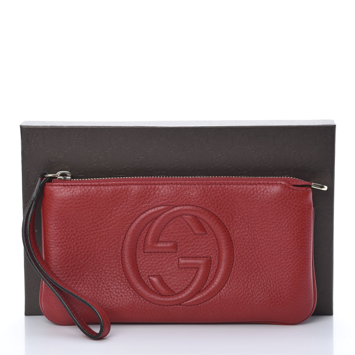 Pebbled Calfskin Soho Wristlet Vibrant Red