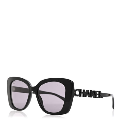Chanel Acetate Strass Square Sunglasses 5422-B Black 1 of 8