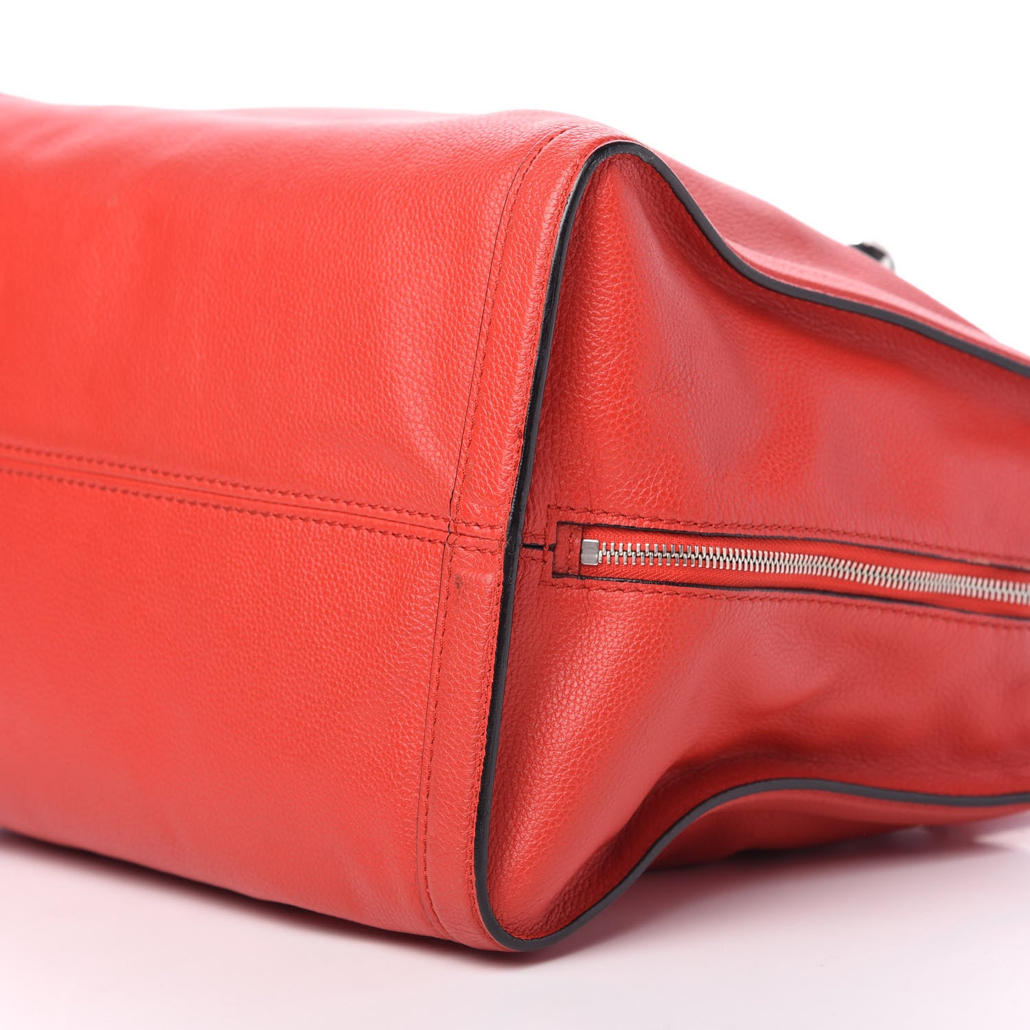 Alexander McQueen Calfskin Large Skull Padlock Zip Around Tote Red 7 of 10