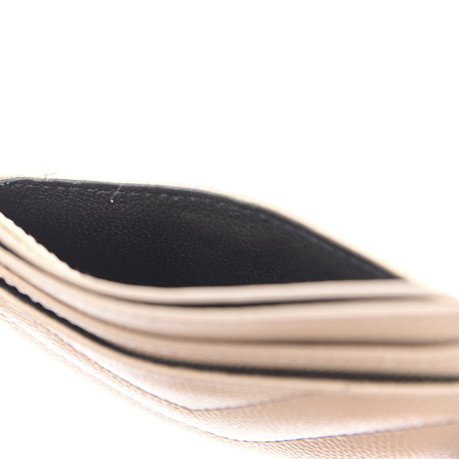 Saint Laurent Grain De Poudre Matelasse Chevron Monogram Credit Card Case Nude Powder 9 of 10