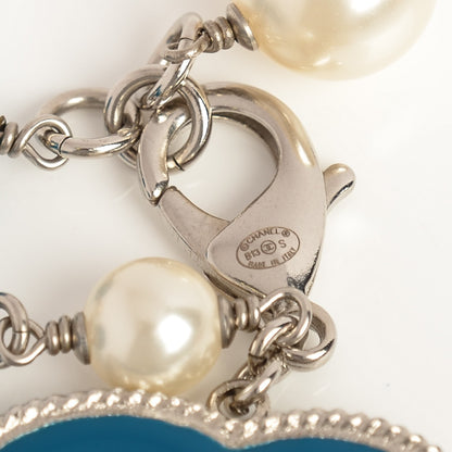 Chanel Pearl Bead CC Bracelet Blue 5 of 5