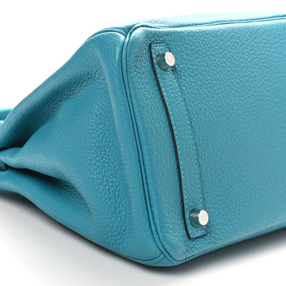 Hermes Togo Birkin 30 Blue Paon 9 of 11