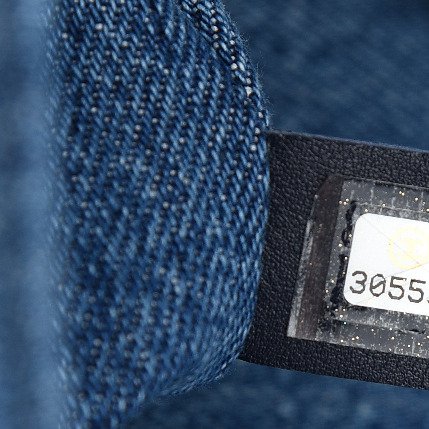Chanel Denim Quilted CC Print Jumbo Single Flap Blue 7 of 9