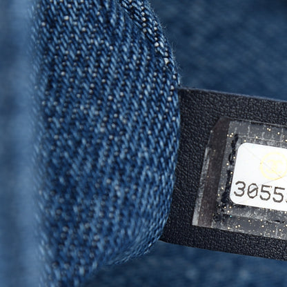 Chanel Denim Quilted CC Print Jumbo Single Flap Blue 7 of 9