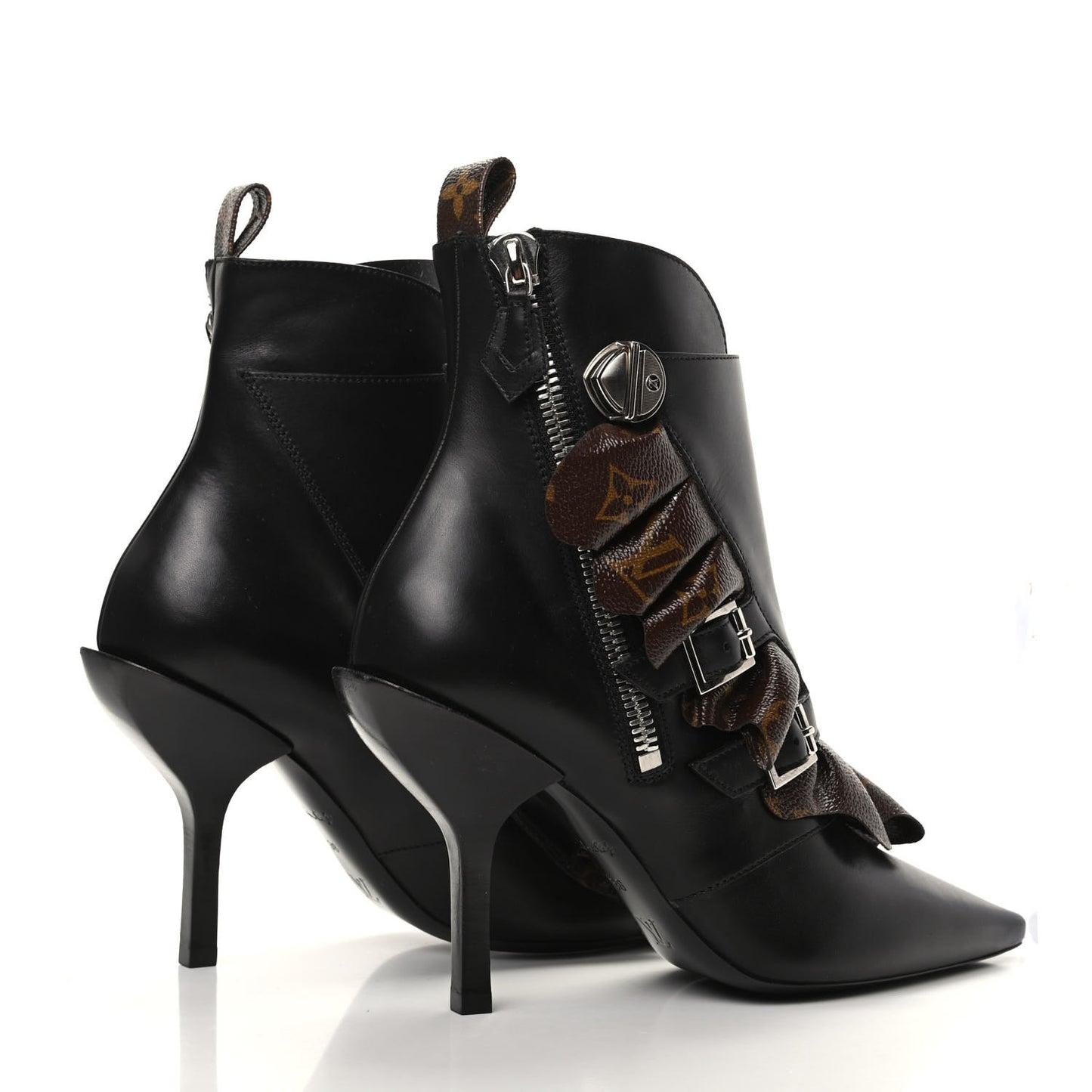 Calfskin Monogram Janet Ankle Boots 38 Black