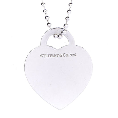 Tiffany Sterling Silver Long Return to Tiffany Heart Pendant Necklace 5 of 8