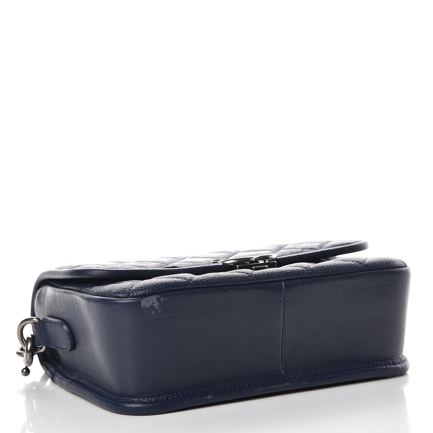 Caviar Iridescent Calfskin Quilted Small Daily Carry Messenger Navy