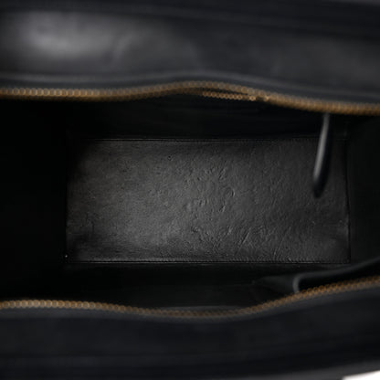 Celine Drummed Calfskin Nubuck Mini Bi-Color Luggage Baby Blue Burnt Orange 5 of 11