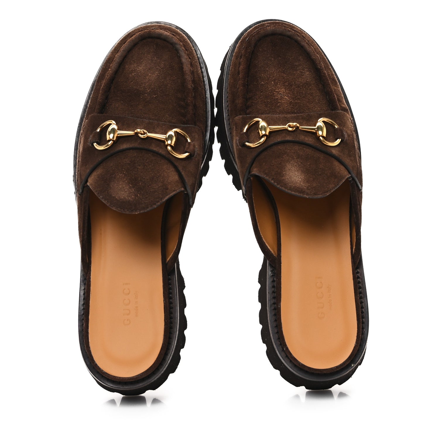Suede Horsebit Platform Mules 39 Washed Brown