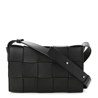 Bottega Veneta Lambskin Maxi Intrecciato Cassette Crossbody Bag Black 1 of 13