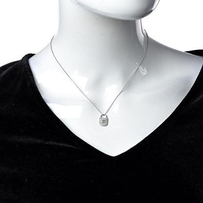 Tiffany Platinum Diamond Small Lock Pendant Necklace 2 of 6