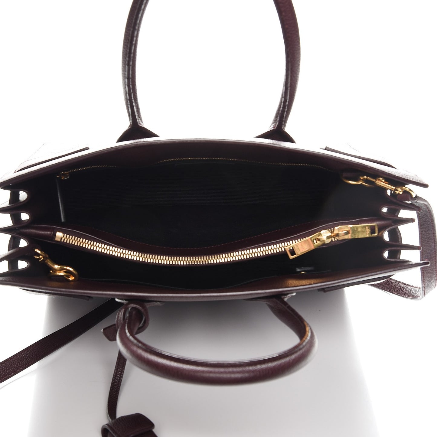 Grained Calfskin Small Classic Sac De Jour Bordeaux