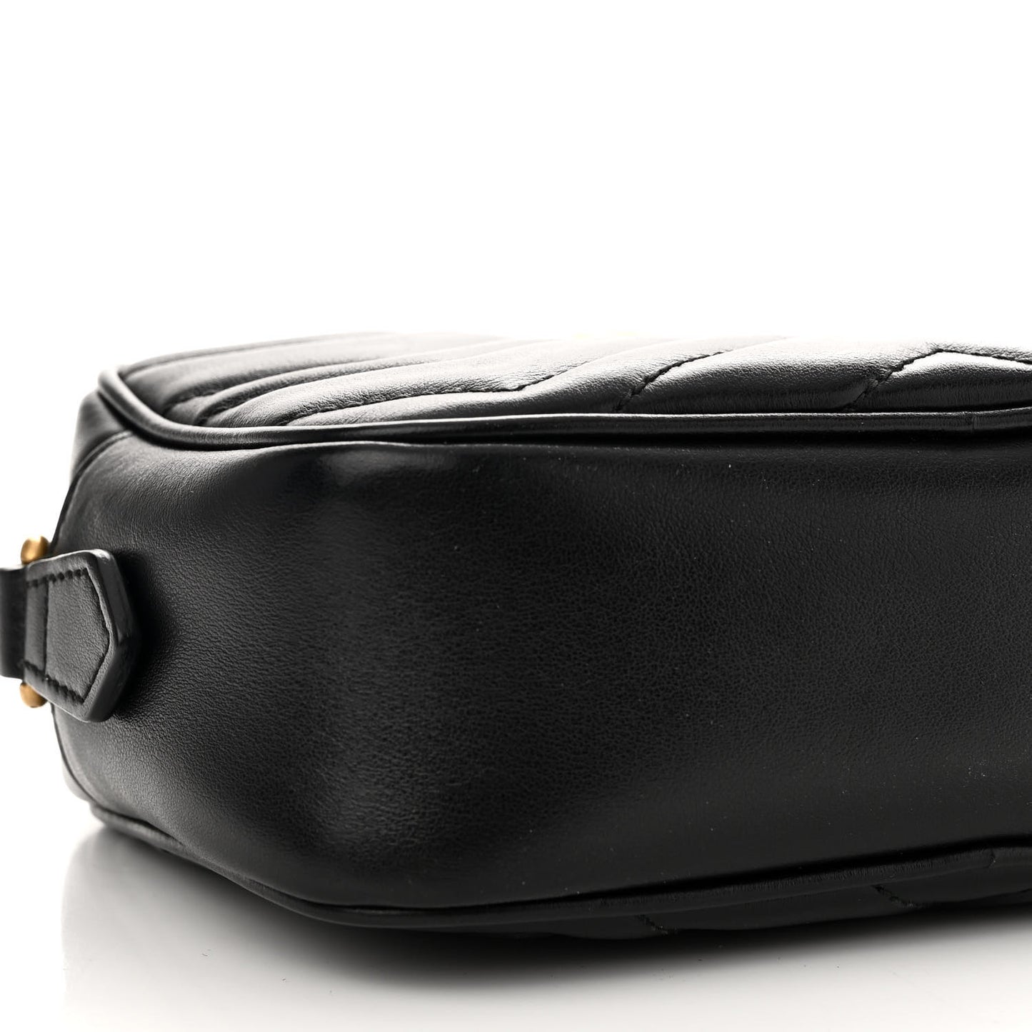 Calfskin Matelasse Mini GG Marmont Chain Shoulder Bag Black