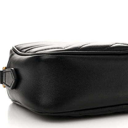Gucci Calfskin Matelasse Mini GG Marmont Chain Shoulder Bag Black 10 of 11