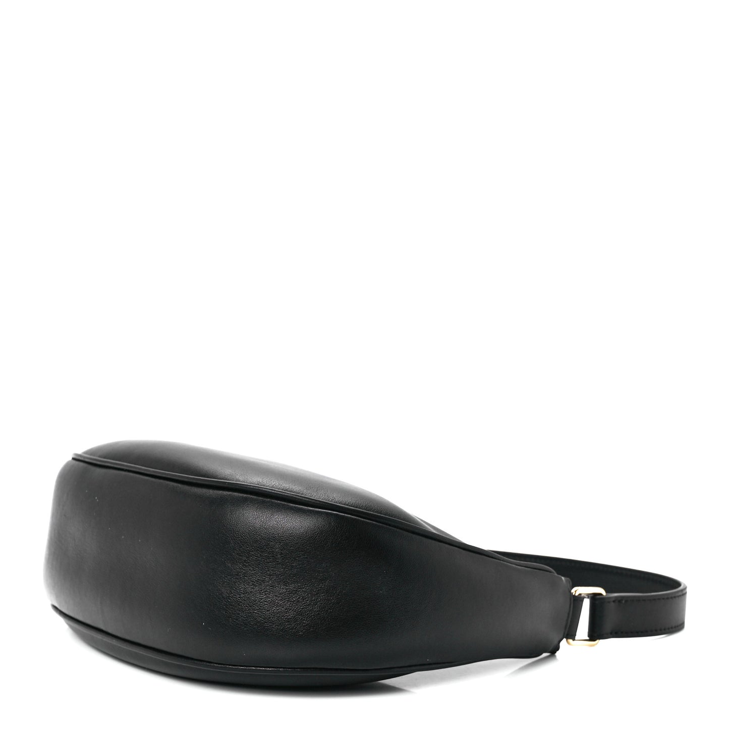 Smooth Calfskin Medium Strap Ava Shoulder Bag Black
