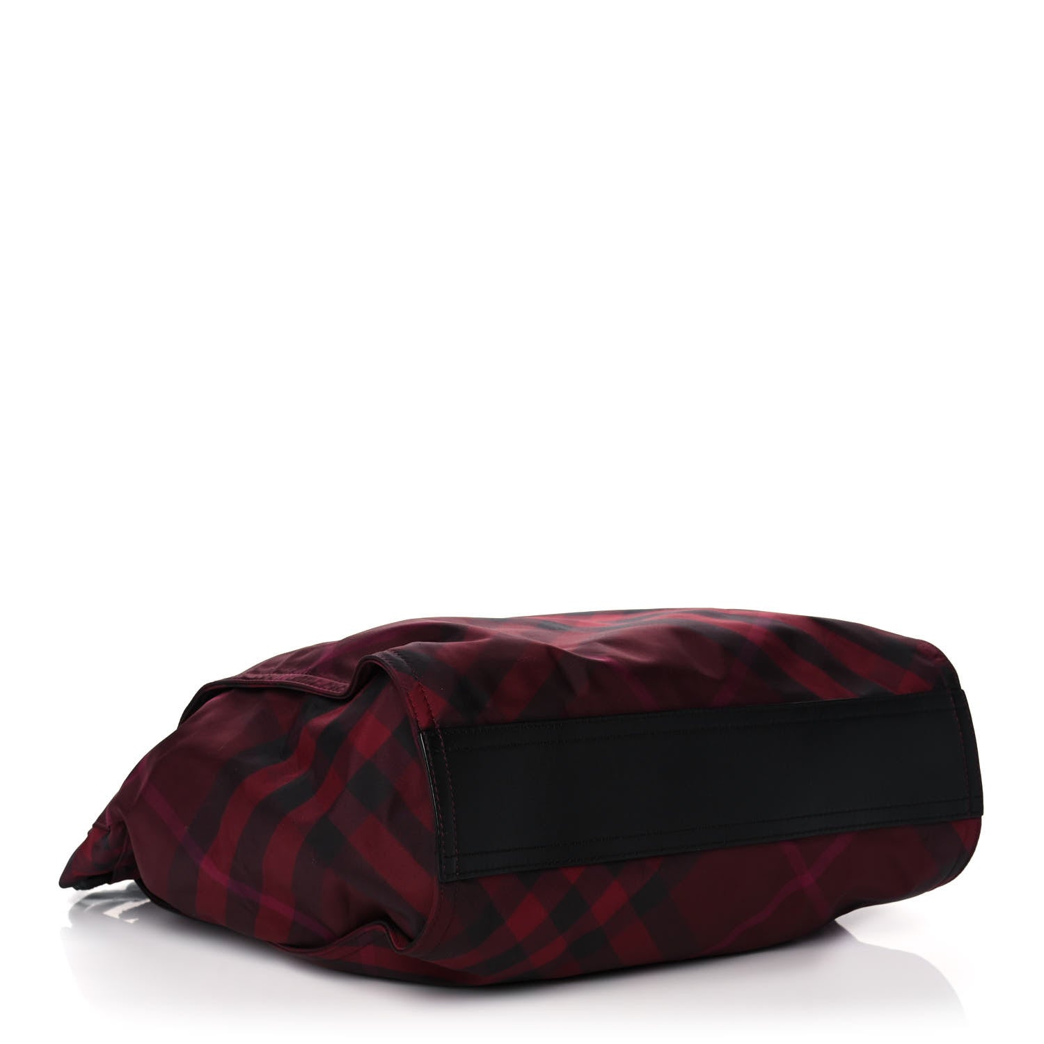 Burberry Nylon Check Small Buckleigh Packable Tote Bright Burgundy 4 of 10