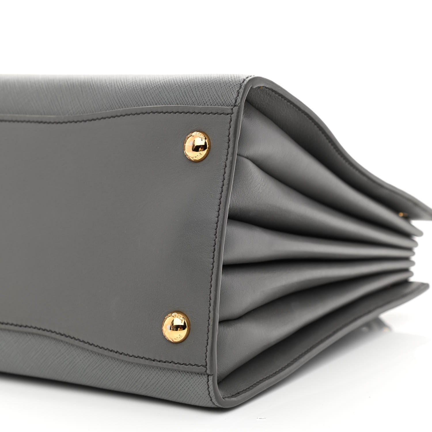 Prada Saffiano City Calfskin Medium Bibliothèque Top Handle Mercurio 12 of 12