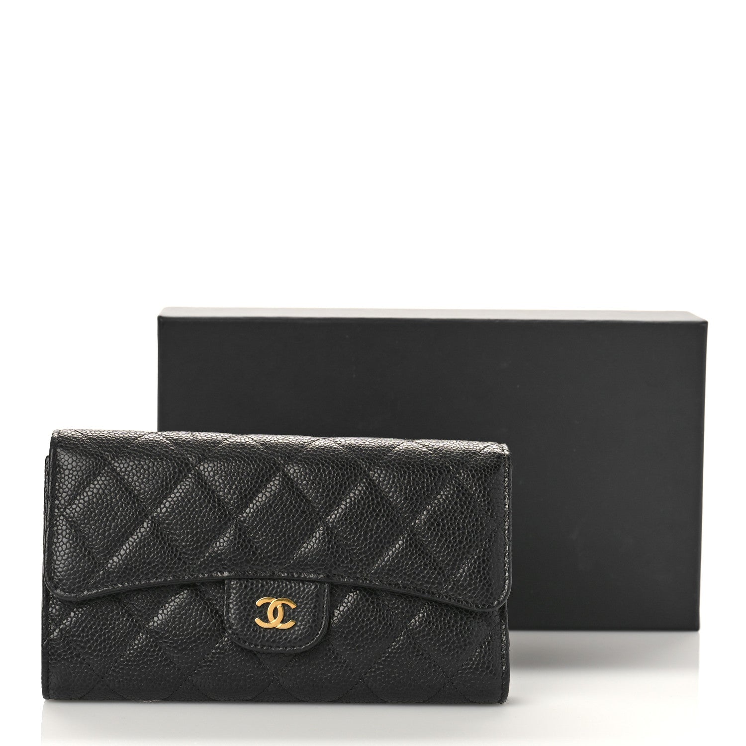 Chanel Caviar Quilted Large Flap Wallet Black 12 of 13