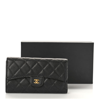 Chanel Caviar Quilted Large Flap Wallet Black 12 of 13