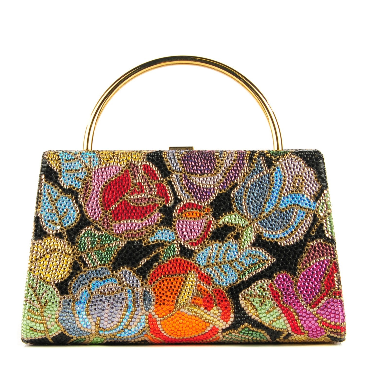 Judith Leiber Swarovski Crystal Floral Minaudiere Evening Bag 1 of 9