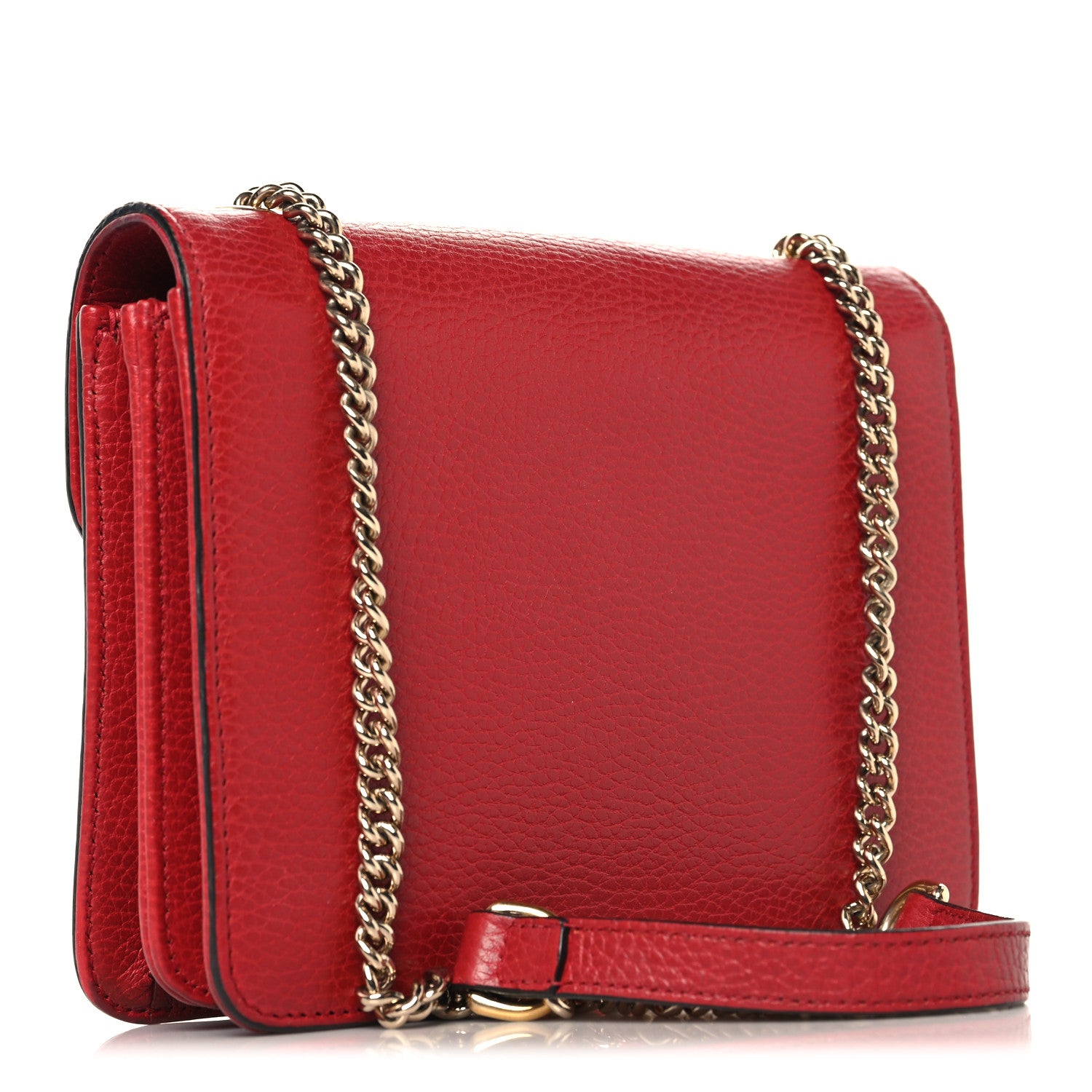 Gucci Dollar Calfskin Small Interlocking G Shoulder Bag Red