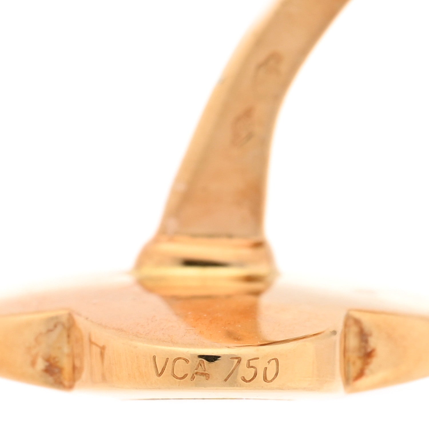Van Cleef & Arpels 18K Yellow Gold Mother of Pearl Pure Alhambra Cufflinks 4 of 4