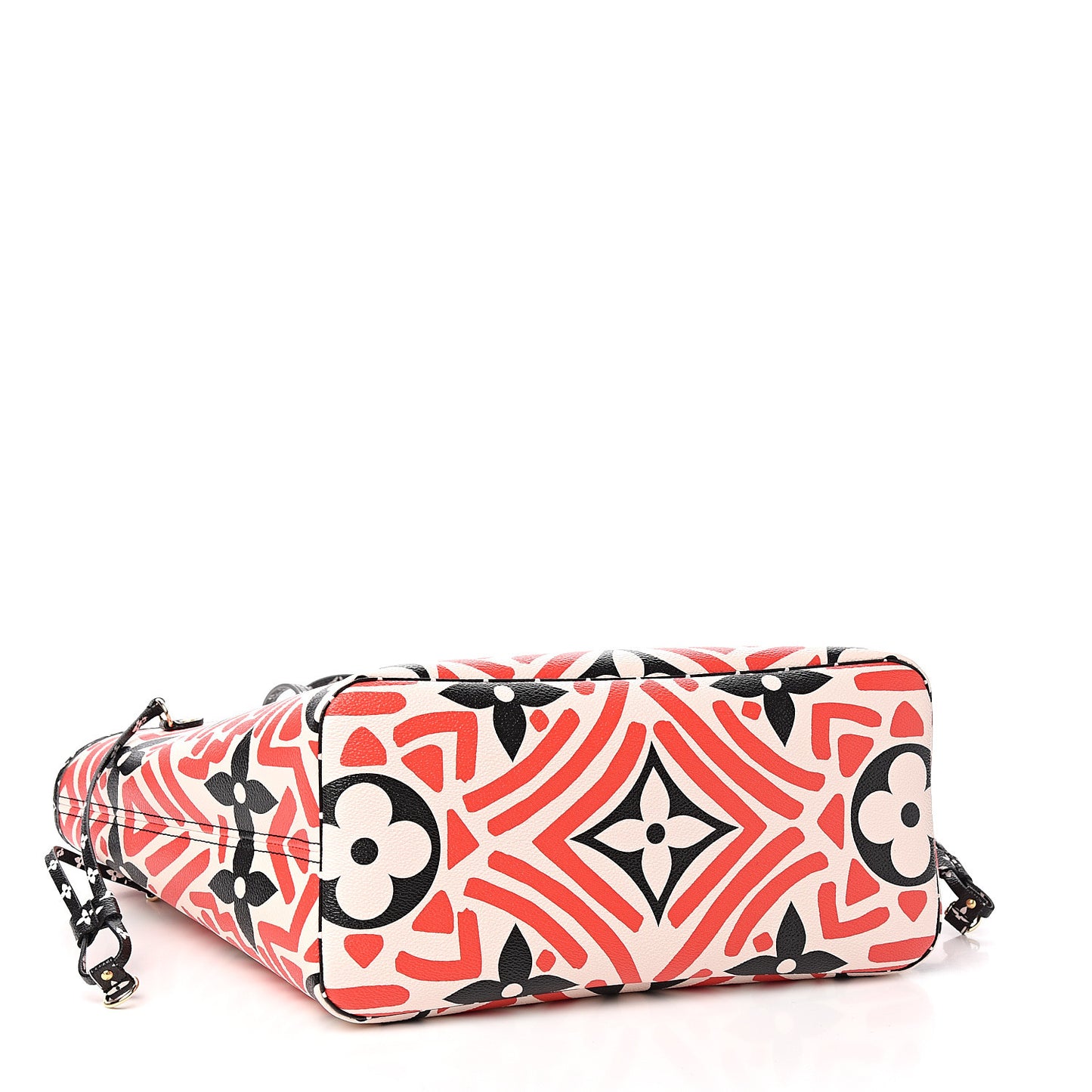 Monogram Giant Crafty Neverfull MM Creme Rouge Black