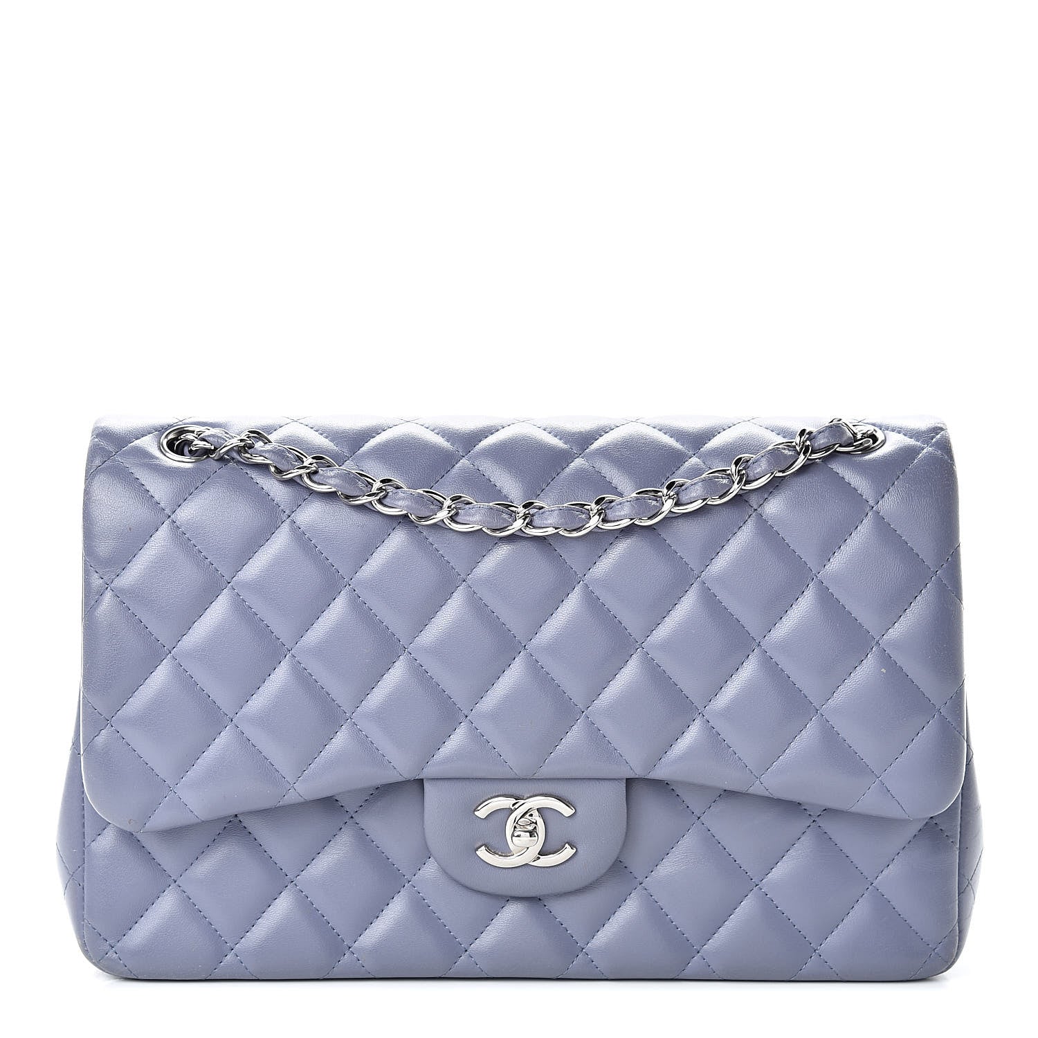Chanel Lambskin Quilted Jumbo Double Flap Light Purple 1 of 18
