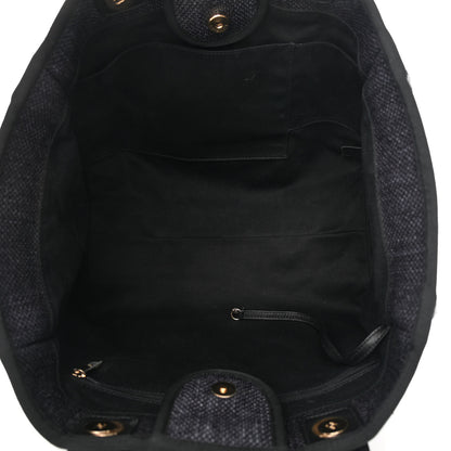 Chanel Woven Straw Raffia Large Deauville Tote Black 5 of 13