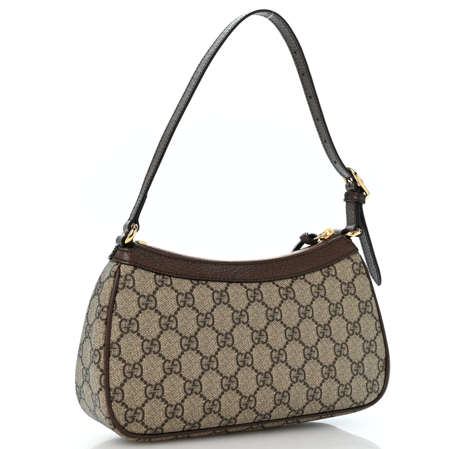 GG Supreme Monogram Textured Dollar Calfskin Small Ophidia Hobo Beige Ebony New Acero