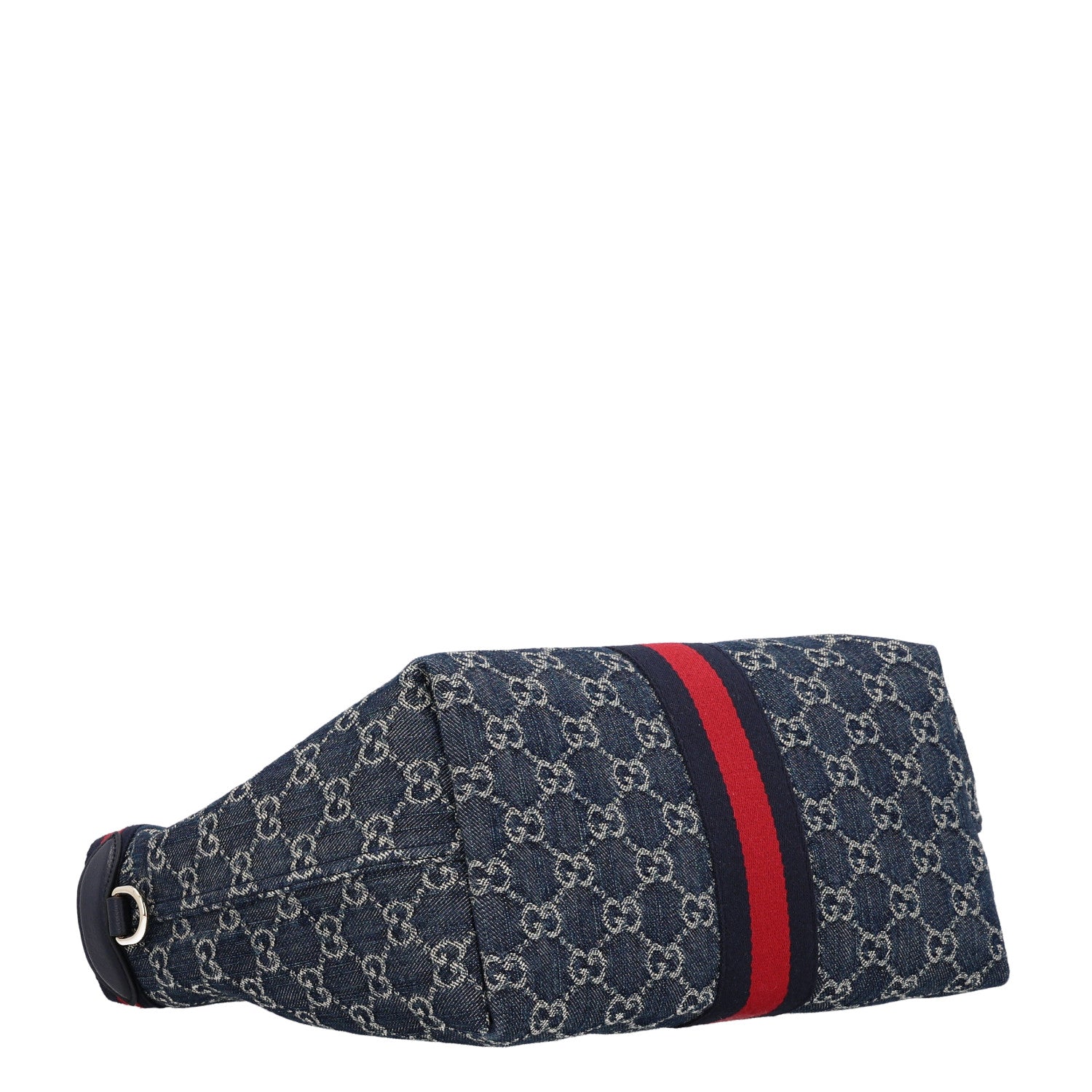 Gucci Denim GG Monogram Web Small Giglio Tote Blue White 5 of 10