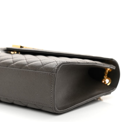 Saint Laurent Grain De Poudre Textured Mixed Matelasse Large Triquilt Monogram Satchel Pebble 7 of 7