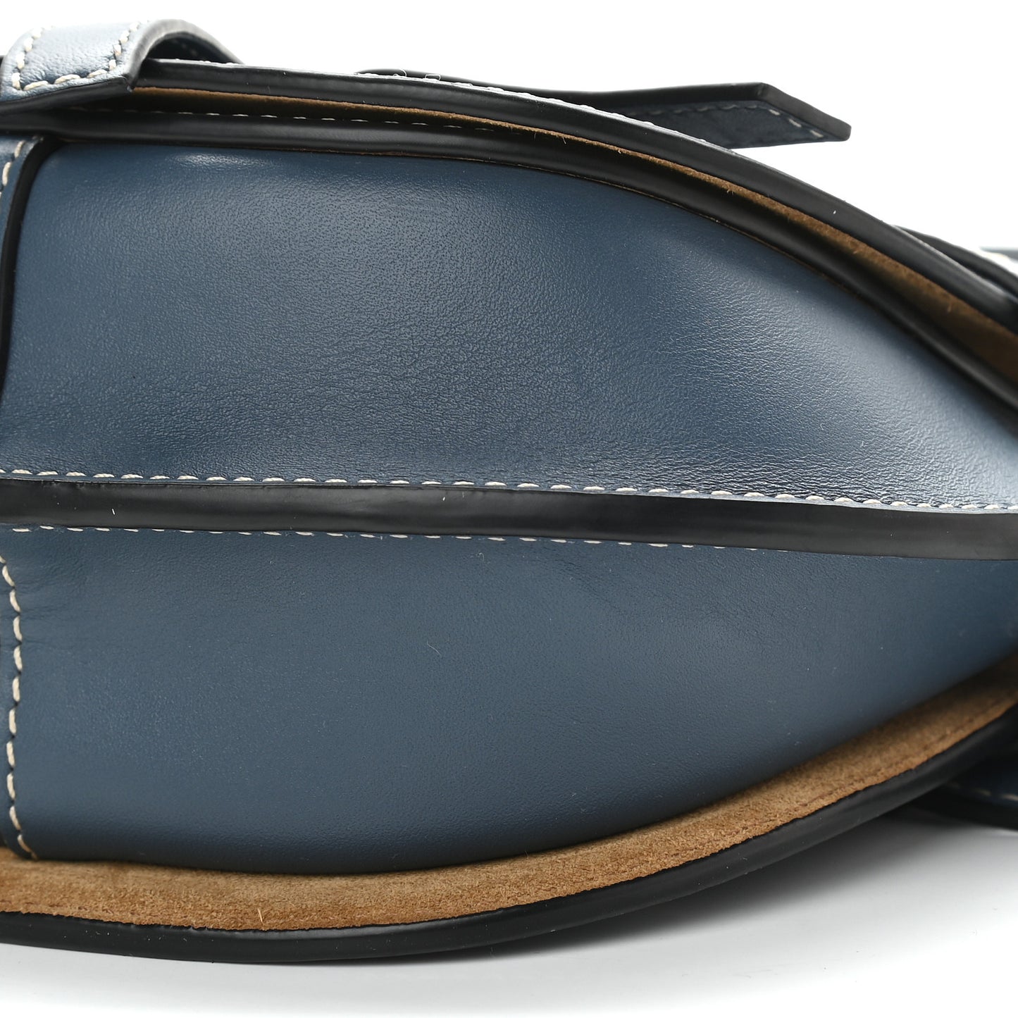 Calfskin Mini Gate Belt Bag Steel Blue