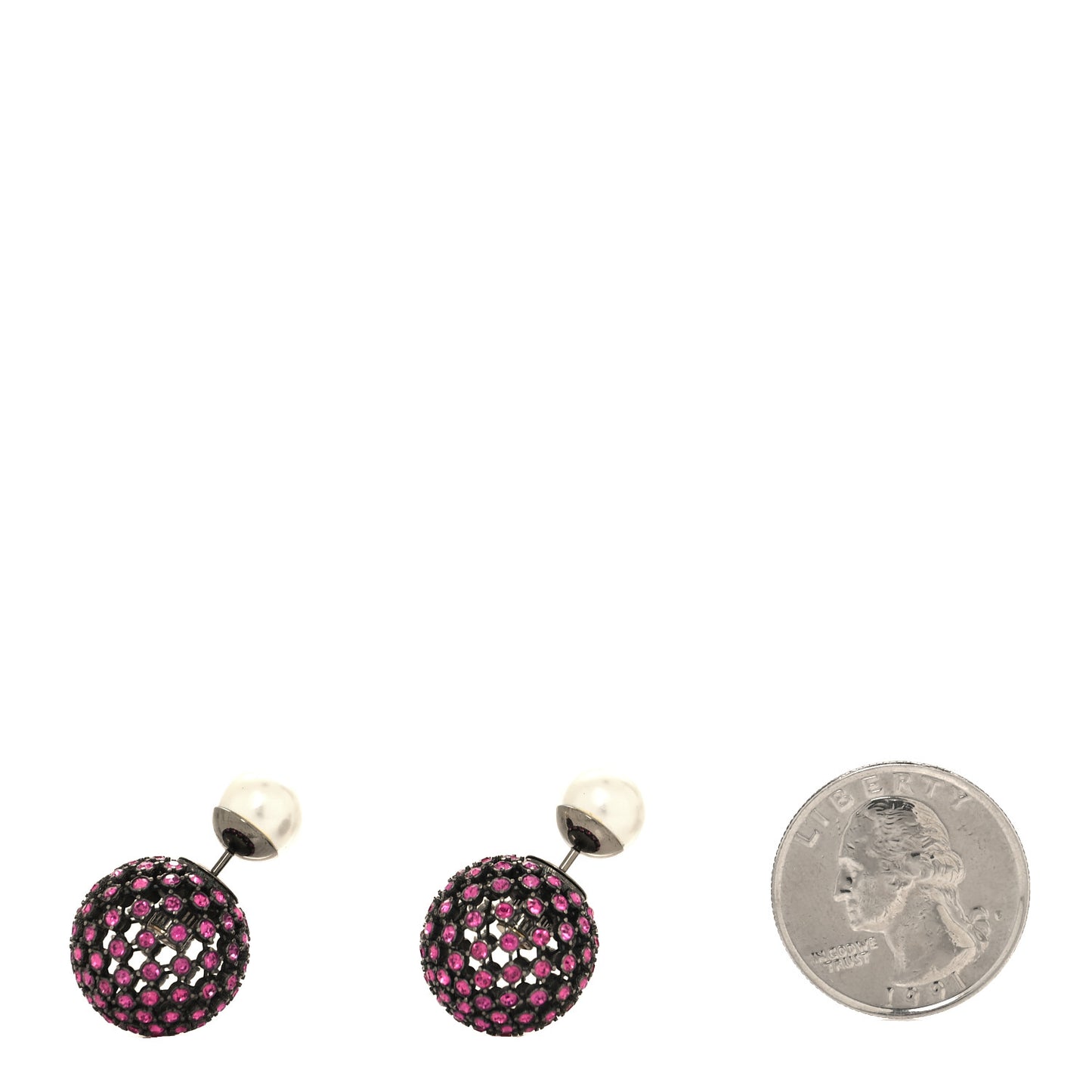 Crystal Pearl Mise En Dior Tribales Earrings Black Pink