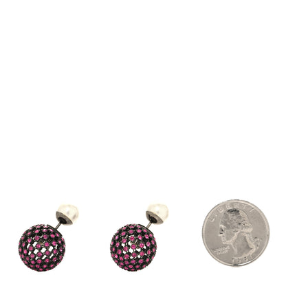 Christian Dior Crystal Pearl Mise En Dior Tribales Earrings Black Pink 2 of 4