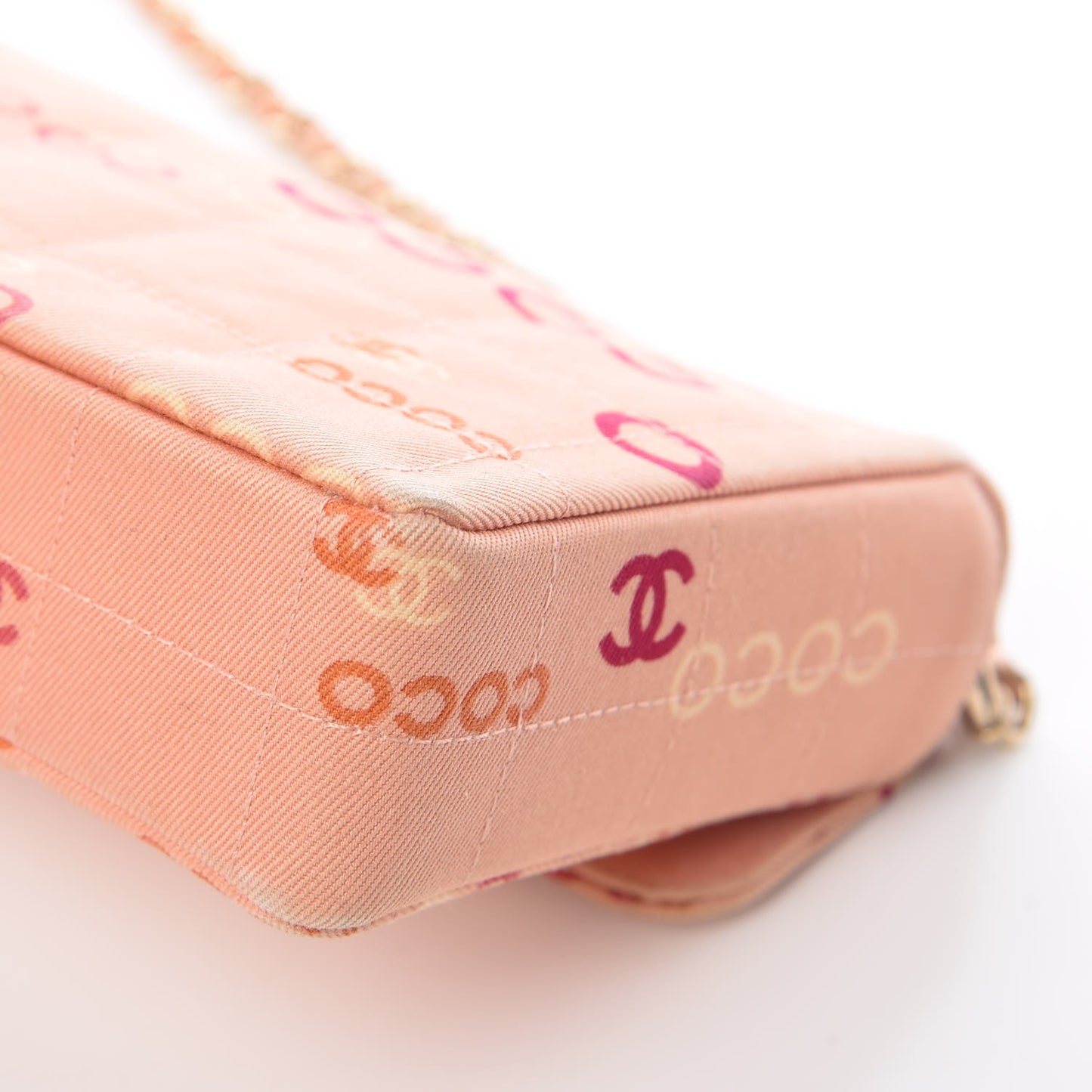 Canvas Chocolate Bar Quilted Coco East West Flap Pink