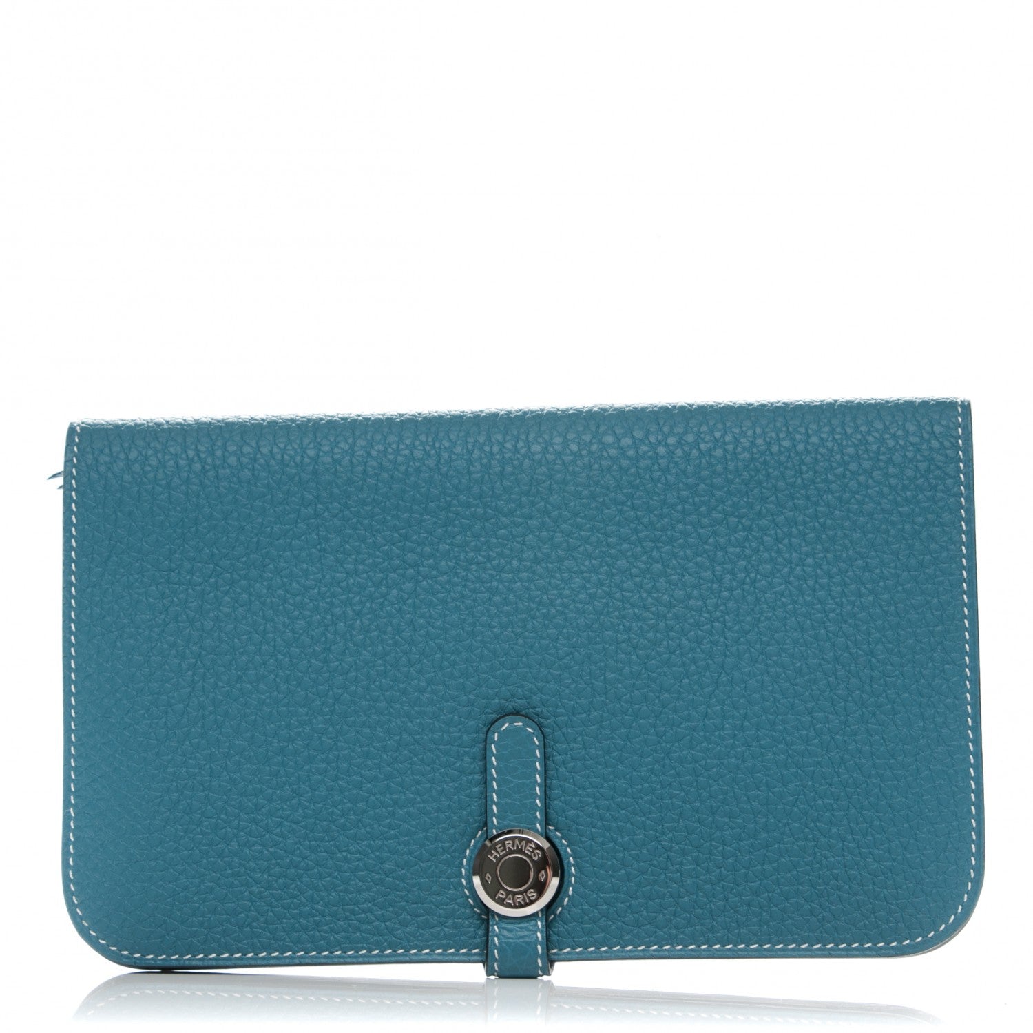 Hermes Togo Dogon Duo Wallet Blue Jean 1 of 7