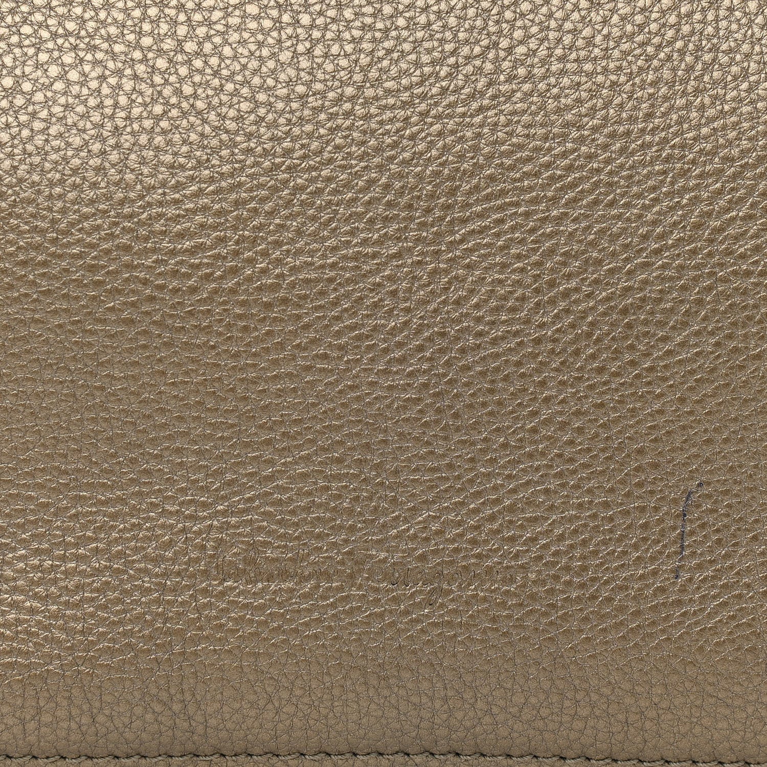 Salvatore Ferragamo Metallic Hammered Calfskin Double Handle Medium Amy Tote Graphite 12 of 15