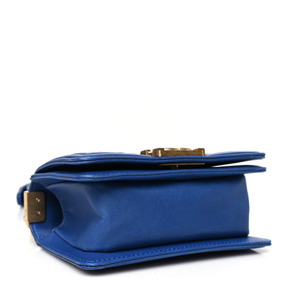 Chanel Lambskin Woven Mini Chateau Boy Flap Blue 4 of 10