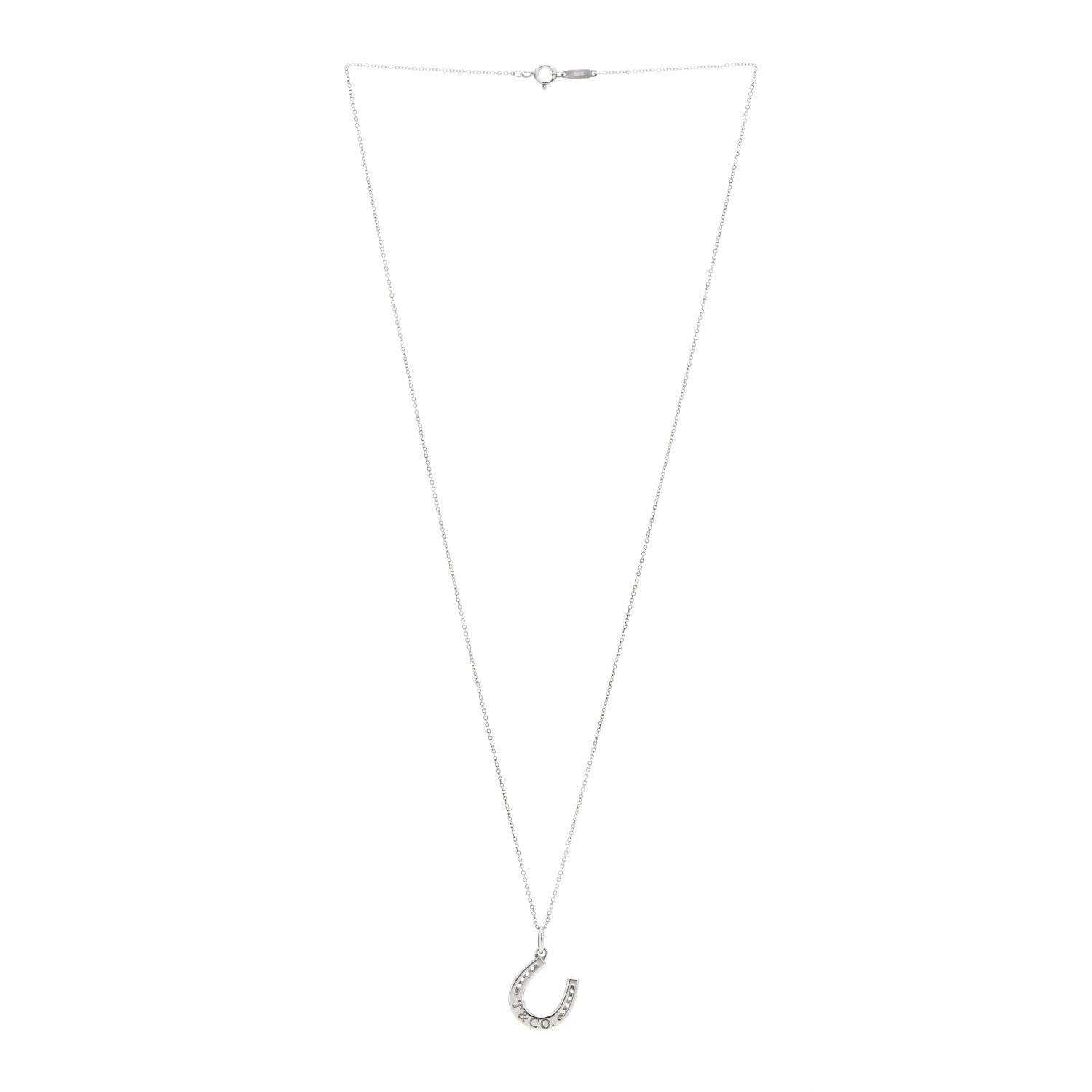 Tiffany Sterling Silver Horseshoe Pendant Necklace 3 of 4