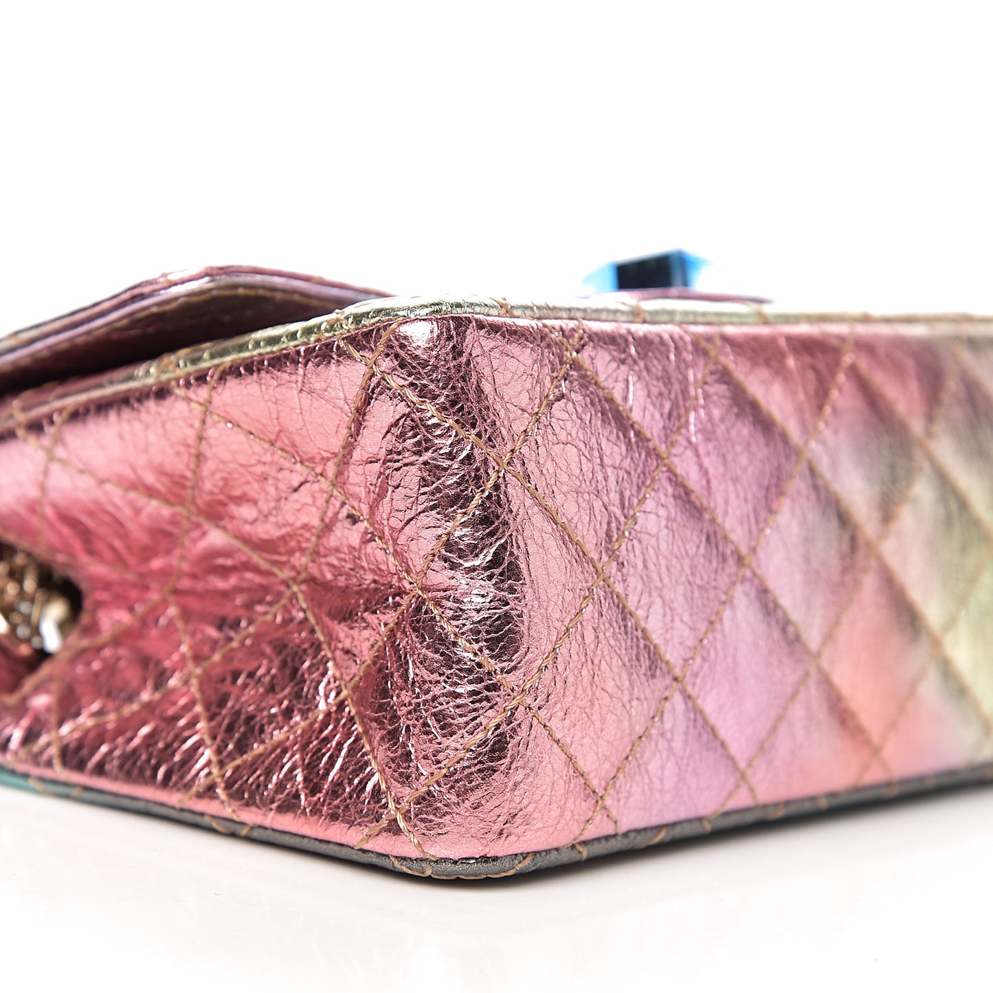 Metallic Goatskin Quilted Mini 2.55 Reissue Flap Multicolor