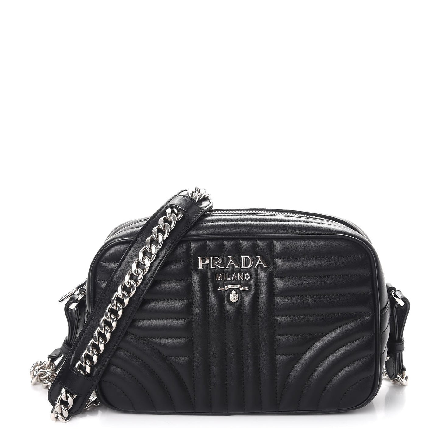 Soft Calfskin Diagramme Crossbody Bag Black