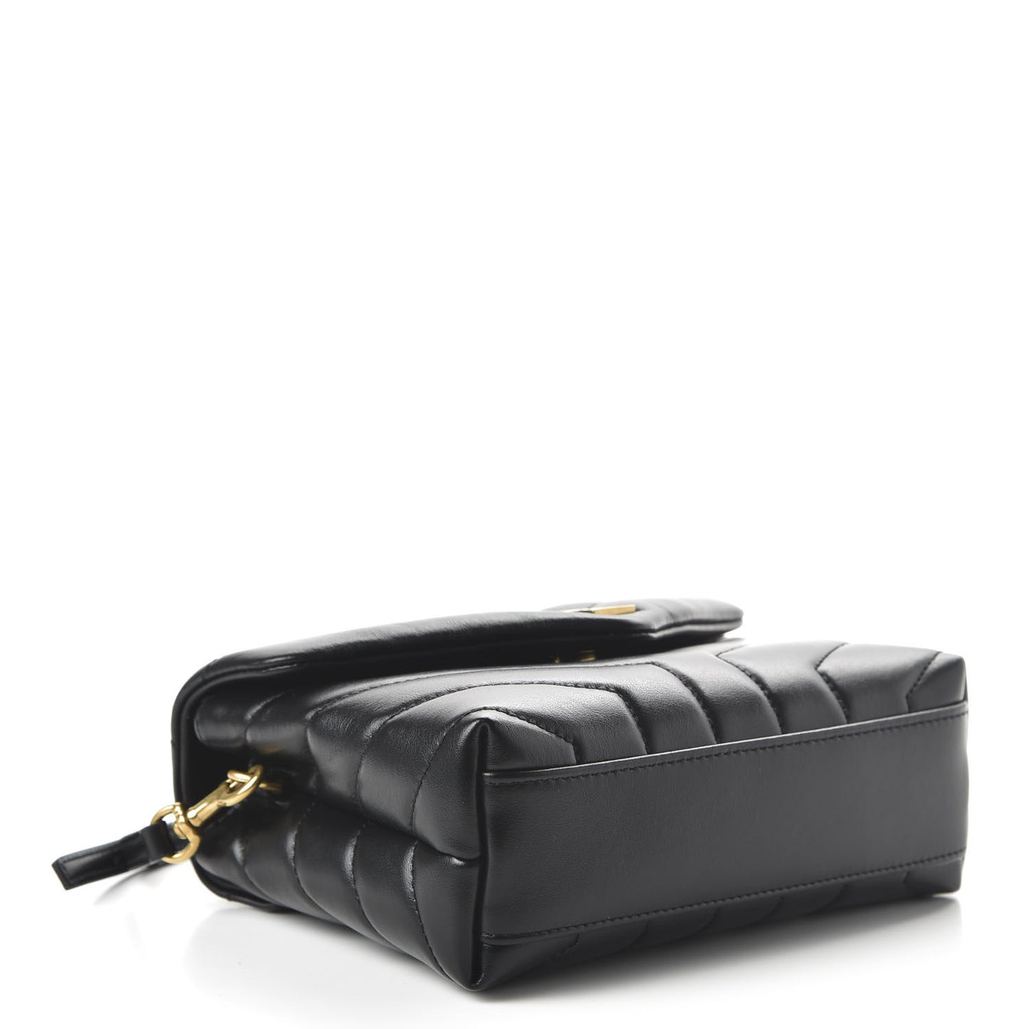 Calfskin Y Quilted Monogram Toy Loulou Crossbody Bag Black